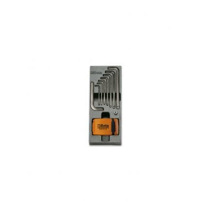 BETA 024000492 - Plateau thermoformé rigide avec clés hexagonales et inserts 1/4" (vide)