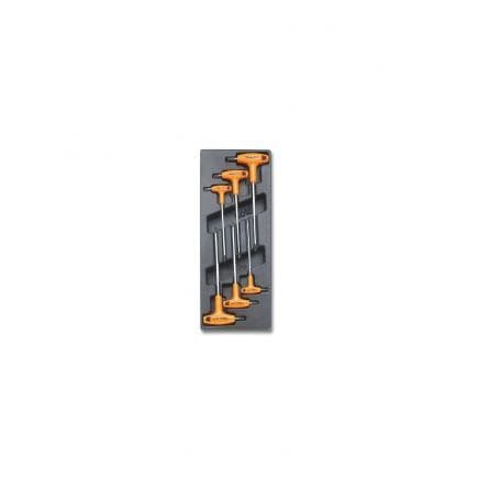 BETA 024000766 - Plateau thermoformé rigide avec clés mâles coudées avec manche pour vis Torx® (vide)