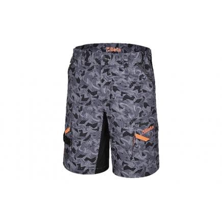BETA 078150301 - Bermuda de travail robuste à plusieurs poches avec un motif camouflage exclusif.