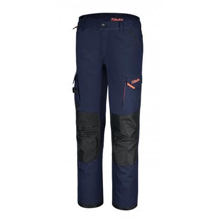 BETA 078180105 - Pantalon de travail multipoches avec empiècements en tissu stretch, bleu