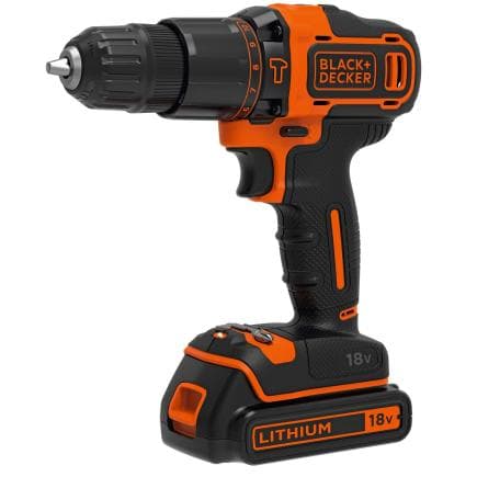 BLACK & DECKER BDCHD18-QW - Perceuse-visseuse à percussion sans fil 18V - 1,5 Ah (avec batterie et chargeur)