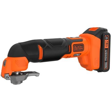 BLACK & DECKER BDCOS18D1K-QW - Outil multifonction oscillant sans fil 18V avec accessoires dans valise (avec batterie et chargeur)