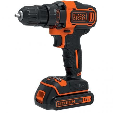 BLACK & DECKER BDCDD186K-QW - Perceuse visseuse à batterie sans percussion 18V 1,5Ah