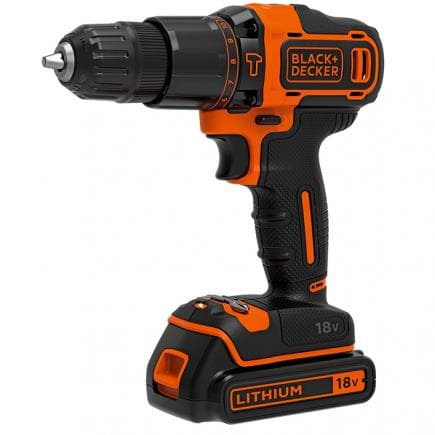 BLACK & DECKER BDCHD18K-QW - Perceuse visseuse à batterie avec percussion 18V avec batterie et chargeur