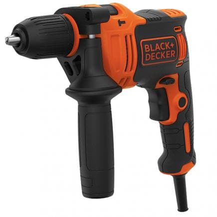 BLACK & DECKER BEH710K-QS - Perceuse à fil à percussion Compact 710 W avec 4 mèches extra dans mallette