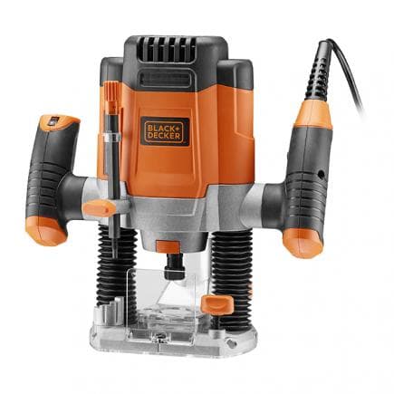 BLACK & DECKER KW1200EKA-QS - Électro-fraiseuse à fil 1 200W dans mallette avec 6 fraises