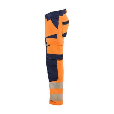 BLAKLADER 112416485389C54 - Pantalon stretch 4D haute-visibilité, orange fluo/marine
