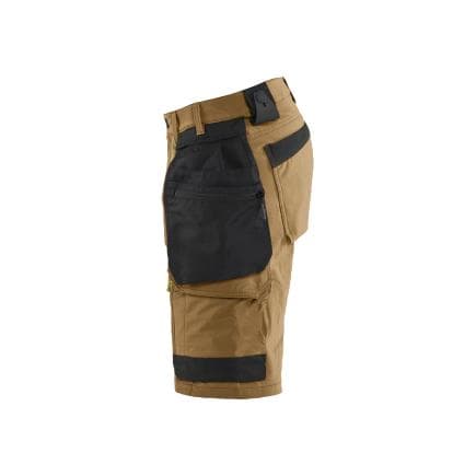 BLAKLADER 170216457699C50 - Short stretch 4D avec poches flottantes détachables, nougat/noir