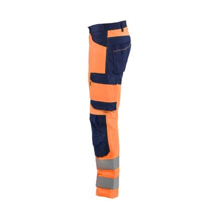 BLAKLADER 170319055389C50 - Pantalon haute-visibilité, orange fluo/marine