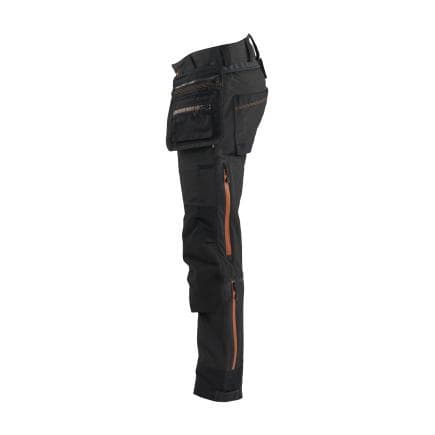 BLAKLADER 197916499940D92 - Pantalon artisan stretch 4D STRIKER Blåkläder ToolRig™, noir/rouille