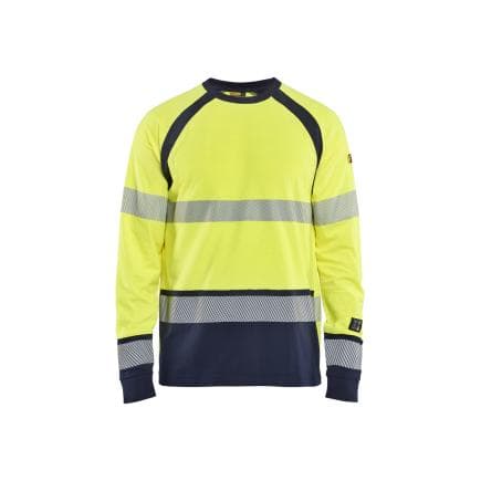 BLAKLADER 343617373389M - T-shirt manches longues multinormes, jaune fluo/marine