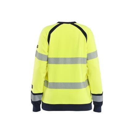 BLAKLADER 345417623389M - Sweat multinormes femme, jaune fluo/marine