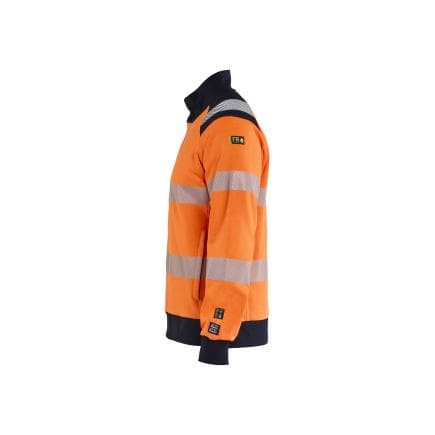BLAKLADER 346117455389M - Sweat zippé multinormes inhérent, orange fluo/marine