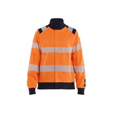 BLAKLADER 347117455389M - Sweat zippé multinormes inhérent femme, orange fluo/marine