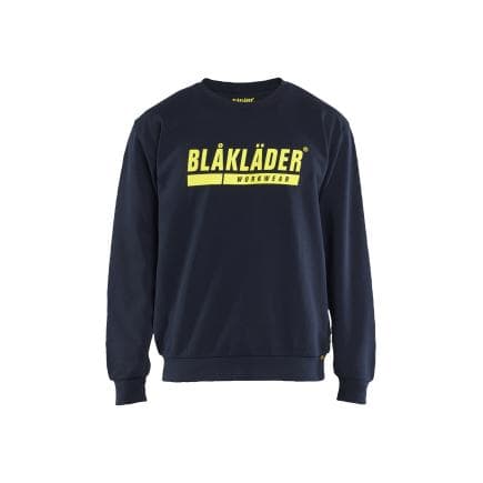 BLAKLADER 353411588633S - Sweat ample, bleu marine foncé/jaune fluo