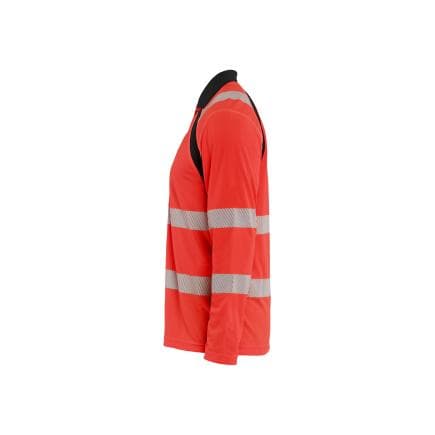 BLAKLADER 359810135599XXL - Polo manches longues haute-visibilité anti-UV, rouge fluo/noir