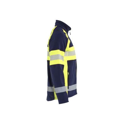 BLAKLADER 471310108933M - Veste micropolaire haute-visibilité, marine/jaune fluo