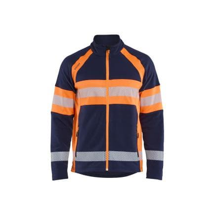 BLAKLADER 471310108953XL - Veste micropolaire haute-visibilité, marine/orange fluo