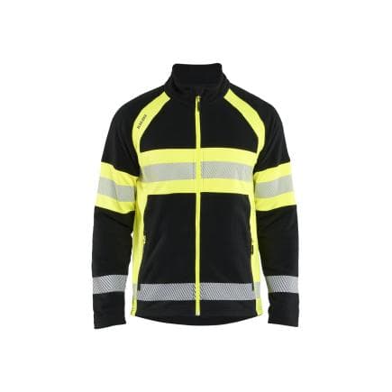 BLAKLADER 471310109933M - Veste micropolaire haute-visibilité, noir/jaune fluo