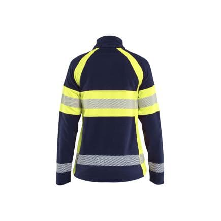 BLAKLADER 471810108933M - Veste micropolaire haute-visibilité femme, marine/jaune fluo