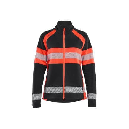 BLAKLADER 471810109955M - Veste micropolaire haute-visibilité femme, noir/rouge fluo
