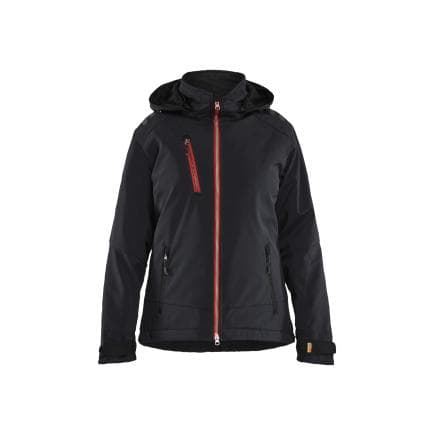 BLAKLADER 475125139956M - Veste Softshell hiver légère femme, noir/rouge