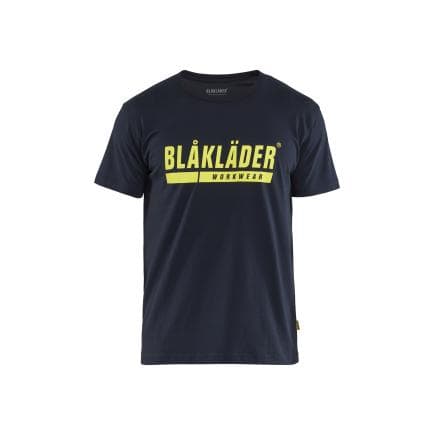 BLAKLADER 921510428633M - T-shirt, bleu marine foncé/jaune fluo