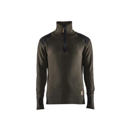 BLAKLADER 463010714598M - Sweat en laine Vert olive foncé/Gris foncé