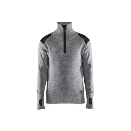 BLAKLADER 463010719098M - Sweat en laine Gris chiné/Gris foncé
