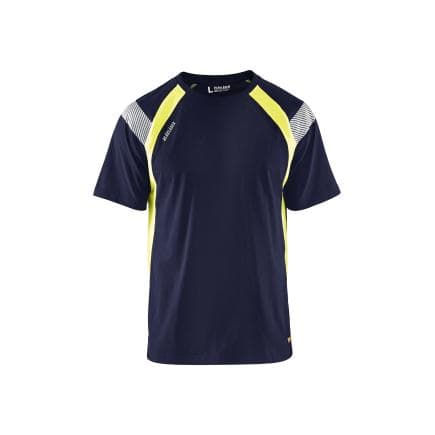 BLAKLADER 333210308833XL - T-shirt Marine/Jaune fluo