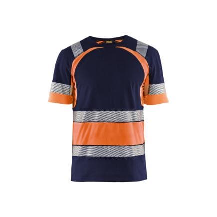 BLAKLADER 342110308853XXL - T-shirt Marine/Orange fluo