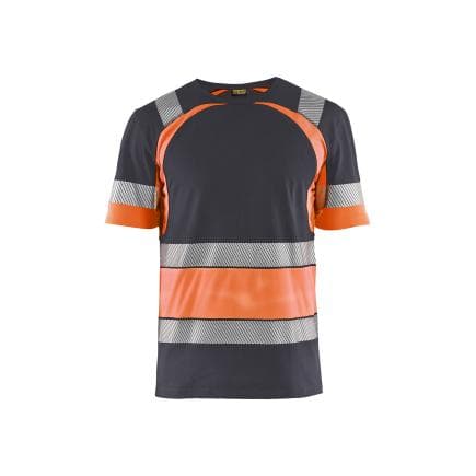 BLAKLADER 342110309653L - T-shirt Gris moyen/Orange fluo