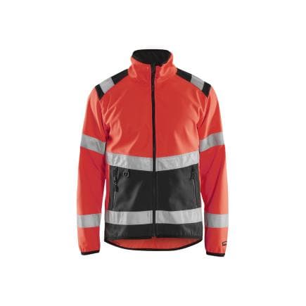 BLAKLADER 487725165599XXL - Veste Softshell Haute-visibilité Rouge/Noir