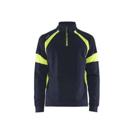BLAKLADER 3550115889335XL - Sweat avec parties haute-visibilité Marine/Jaune