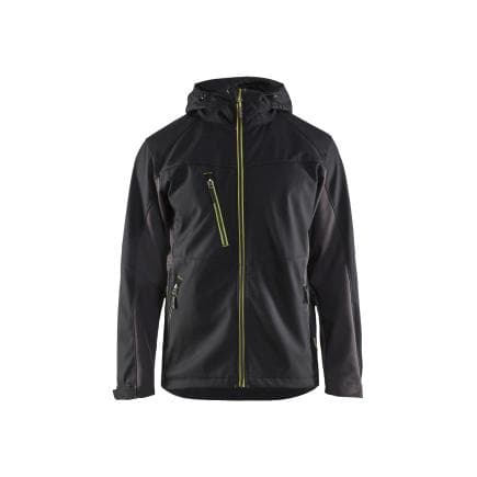 BLAKLADER 475325169933L - Veste Softshell à capuche Noir/Jaune