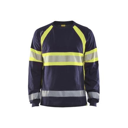 BLAKLADER 351010308833M - T-shirt manches longues haute-visibilité Marine/Jaune