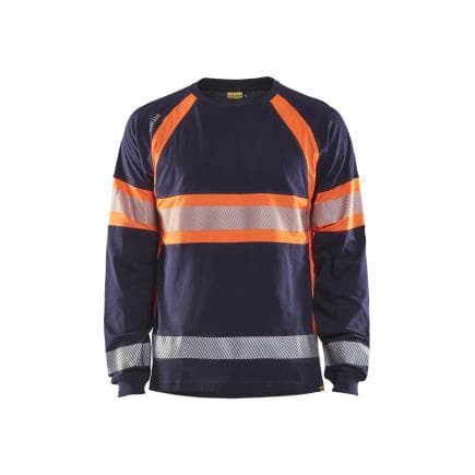 BLAKLADER 351010308853M - T-shirt manches longues haute-visibilité Marine/Orange