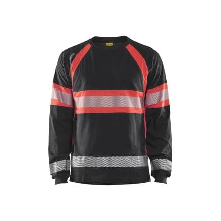 BLAKLADER 351010309955M - T-shirt manches longues haute-visibilité Noir/Rouge
