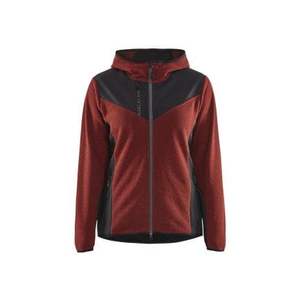 BLAKLADER 594125365999XXL - Veste tricotée Softshell femme Rouge brique/Noir