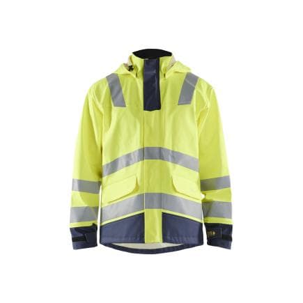 BLAKLADER 431320223389XXL - Veste de pluie retardant flamme Niveau 2 Hi-Vis Jaune/Marine