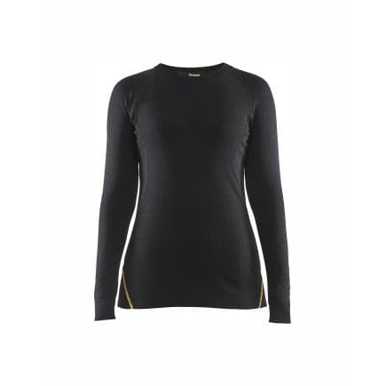 BLAKLADER 721310759900L - Haut de sous-vêtement thermique 68% merino retardant flamme femme Noir