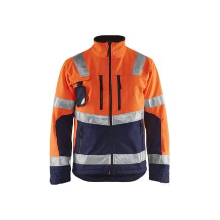BLAKLADER 490025175389XL - Veste Softshell haute-visibilité Orange/Marine