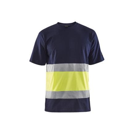 BLAKLADER 338710308833XS - T-shirt haute-visibilité Marine/Jaune