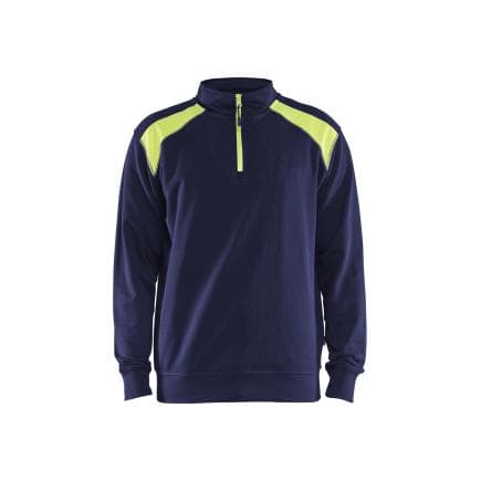 BLAKLADER 335311588933M - Sweat camionneur Marine/Jaune