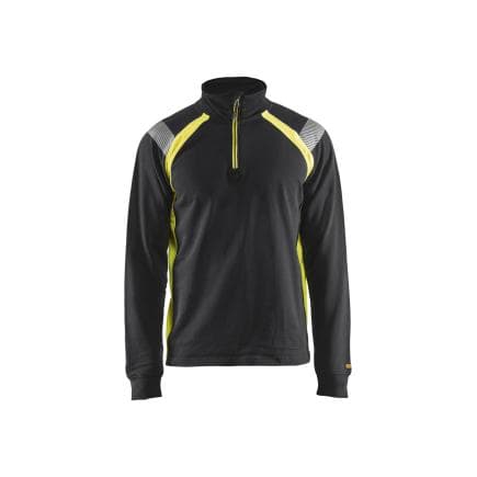 BLAKLADER 3432115899334XL - Sweat col camionneur détails fluo Noir/Jaune