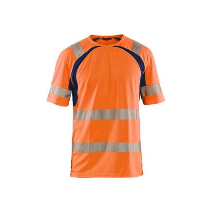 BLAKLADER 339710135389M - T-shirt haute-visibilité anti-UV Orange/Marine