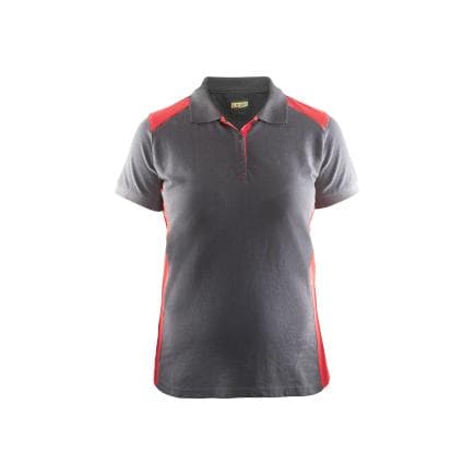 BLAKLADER 339010509456S - Polo femme Gris clair/Rouge