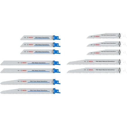 BOSCH 2607011821 - Ensemble de lames de scie alternative PRO Démolition (12 pièces)
