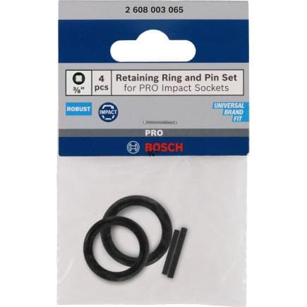 BOSCH 2608003065 - Anneau et ensemble de broches de retenue pour une douille PRO Impact 3/8" (4 pièces) (multipack)