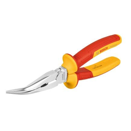BOSCH 1600A02NE4 - Pince VDE à nez long courbé, 40°, 200 mm